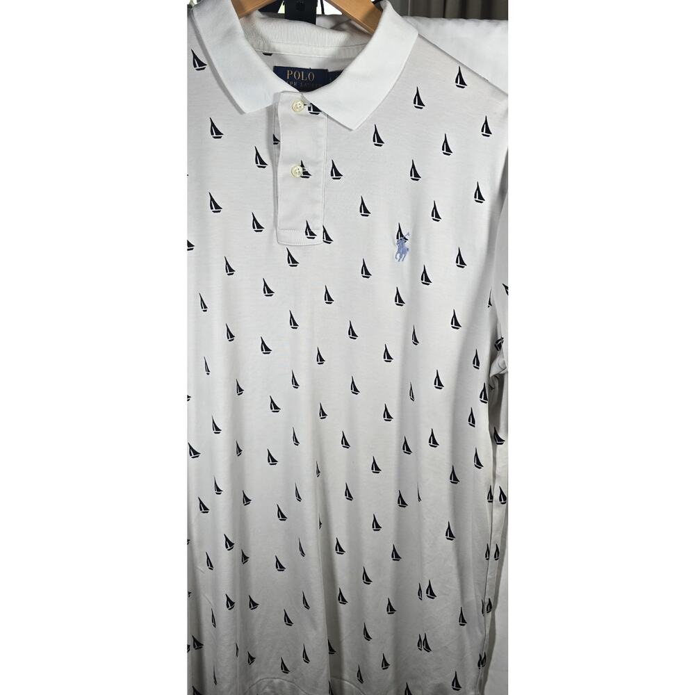 Polo Ralph Lauren Custom Slim Fit Polo Sailboat All Over Print Men Sz. XL